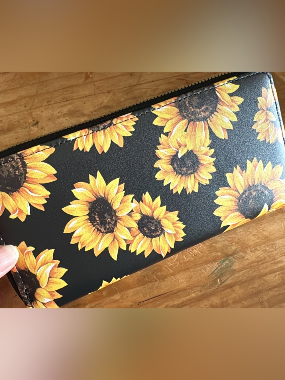 Sunflower Print Zip Wallets